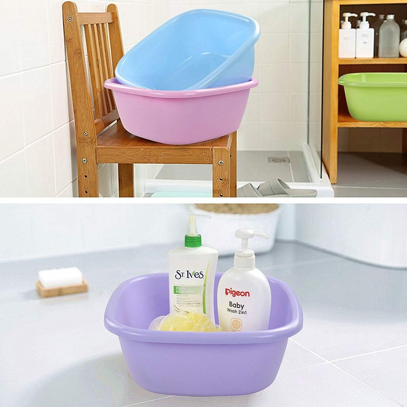 Ponpong 12 Quart Plastic Square Dish Pan Tub Washing Basin, 4 Pack - Image 5